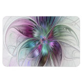 Kleurrijke Abstracte Bloem Moderne Bloemige Fracta Magneet (Horizontaal)