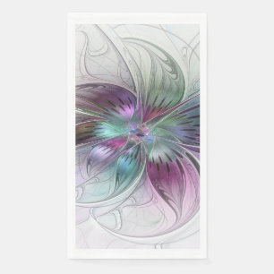 Kleurrijke Abstracte Bloem Moderne Bloemige Fracta Servet