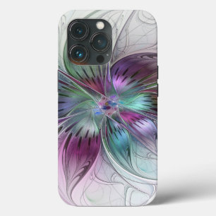 Kleurrijke Abstracte Bloem Moderne Bloemrijke Frac Case-Mate iPhone Case