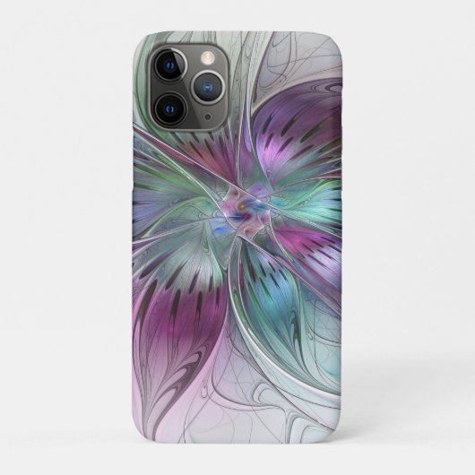 Kleurrijke Abstracte Bloem Moderne Bloemrijke Frac Case-Mate iPhone Case (Achterkant)