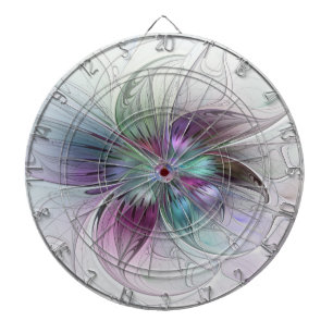 Kleurrijke Abstracte Bloem Moderne Bloemrijke Frac Dartbord