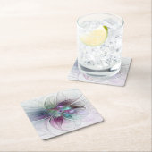 Kleurrijke Abstracte Bloem Moderne Bloemrijke Frac Kartonnen Onderzetters (Insitu)