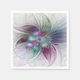 Kleurrijke Abstracte Bloem Moderne Bloemrijke Frac Servet