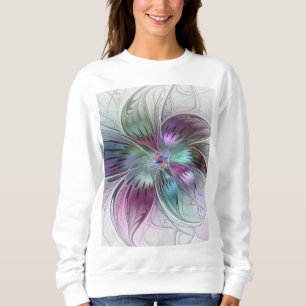 Kleurrijke Abstracte Bloem Moderne Bloemrijke Frac Trui