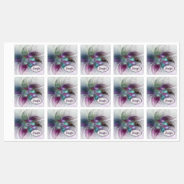 Kleurrijke Abstracte Bloem Moderne Fractal Art Naa Labels