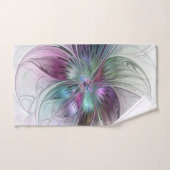 Kleurrijke Abstracte bloem Moderne fractale kunst Bad Handdoek (Handdoek)