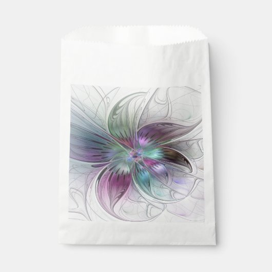 Kleurrijke Abstracte bloem Moderne fractale kunst Bedankzakje (Voorkant)
