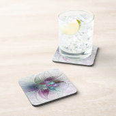 Kleurrijke Abstracte bloem Moderne fractale kunst Bier Onderzetter (Rechterzijde)