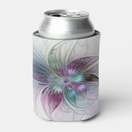 Kleurrijke Abstracte bloem Moderne fractale kunst Blikjeskoeler