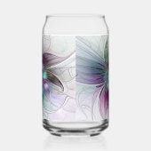 Kleurrijke Abstracte bloem Moderne fractale kunst Blikvorm Glas (Links)