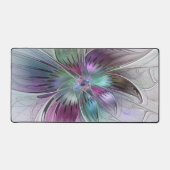 Kleurrijke Abstracte bloem Moderne fractale kunst Bureaumat (Voorkant)