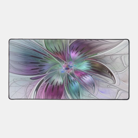 Kleurrijke Abstracte bloem Moderne fractale kunst Bureaumat (Voorkant)