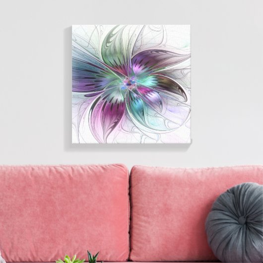 Kleurrijke Abstracte bloem Moderne fractale kunst Canvas Afdruk (Insitu (Woonkamer))