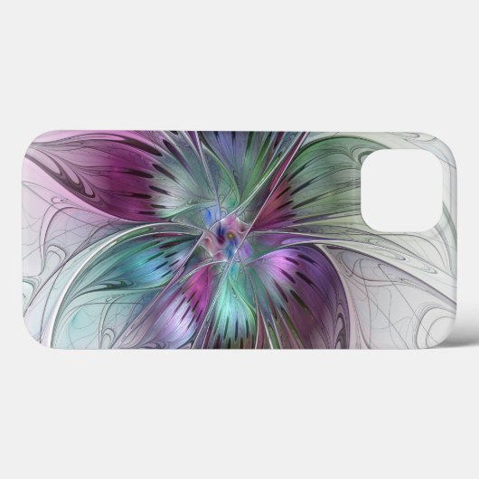 Kleurrijke Abstracte bloem Moderne fractale kunst Case-Mate iPhone Case (Achterkant (horizontaal))