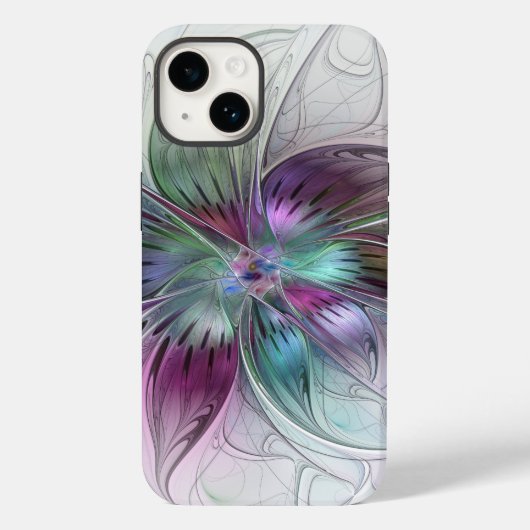 Kleurrijke Abstracte bloem Moderne fractale kunst Case-Mate iPhone Case (Achterkant)