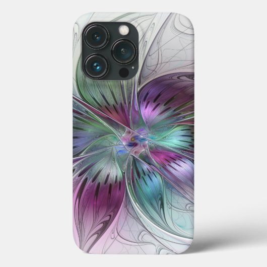 Kleurrijke Abstracte bloem Moderne fractale kunst Case-Mate iPhone Case (Achterkant)