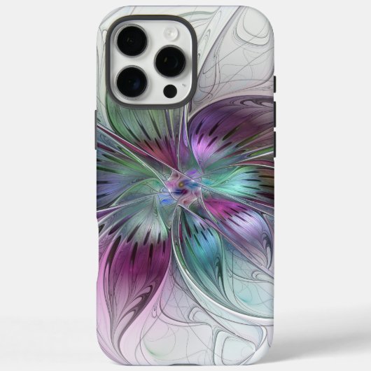 Kleurrijke Abstracte bloem Moderne fractale kunst Case-Mate iPhone Case (Achterkant)