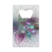Kleurrijke Abstracte bloem Moderne fractale kunst Creditkaart Flessenopener (Achterkant)