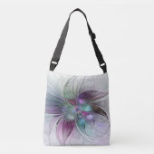 Kleurrijke Abstracte bloem Moderne fractale kunst Crossbody Tas (Voorkant)