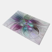 Kleurrijke Abstracte bloem Moderne fractale kunst Deurmat (Schuin)
