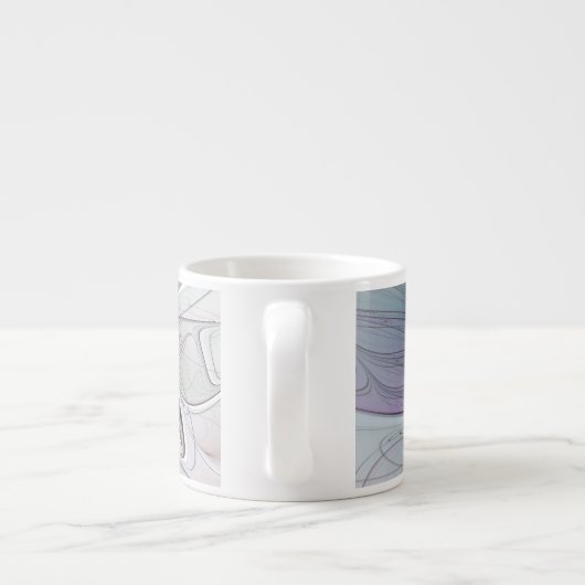 Kleurrijke Abstracte bloem Moderne fractale kunst Espresso Kop (Achterkant)