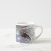 Kleurrijke Abstracte bloem Moderne fractale kunst Espresso Kop (Rechts)