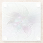 Kleurrijke Abstracte bloem Moderne fractale kunst Glazen Onderzetter (Achterkant)