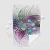 Kleurrijke Abstracte bloem Moderne fractale kunst Golfhanddoek (Insitu)