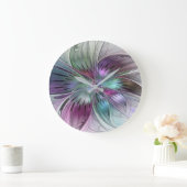 Kleurrijke Abstracte bloem Moderne fractale kunst Grote Klok (Huis)