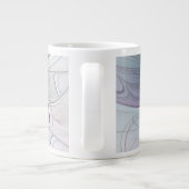 Kleurrijke Abstracte bloem Moderne fractale kunst Grote Koffiekop (Achterkant)