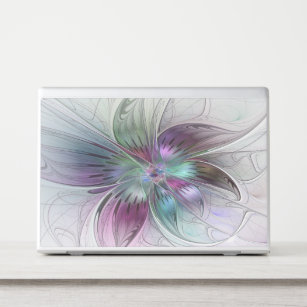 Kleurrijke Abstracte bloem Moderne fractale kunst HP Laptopsticker