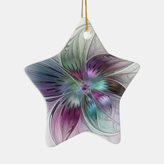 Kleurrijke Abstracte bloem Moderne fractale kunst Keramisch Ornament (Rechts)