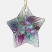 Kleurrijke Abstracte bloem Moderne fractale kunst Keramisch Ornament (Links)