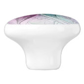 Kleurrijke Abstracte bloem Moderne fractale kunst Keramische Knop (Zijkant)