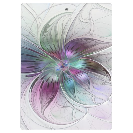 Kleurrijke Abstracte bloem Moderne fractale kunst Klembord (Achterkant)