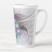 Kleurrijke Abstracte bloem Moderne fractale kunst Latte Mok (Rechts)