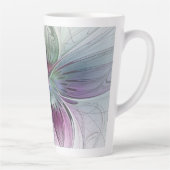 Kleurrijke Abstracte bloem Moderne fractale kunst Latte Mok (Rechts)