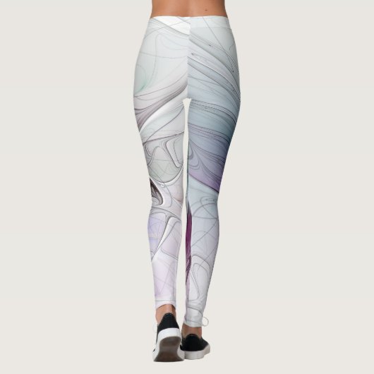 Kleurrijke Abstracte bloem Moderne fractale kunst Leggings (Achterkant)