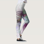Kleurrijke Abstracte bloem Moderne fractale kunst Leggings (Rechts)
