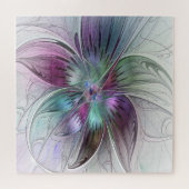 Kleurrijke Abstracte bloem Moderne fractale kunst Legpuzzel (Horizontaal)