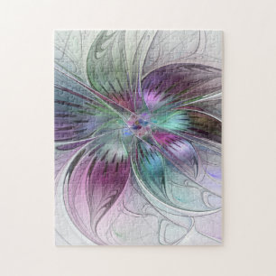 Kleurrijke Abstracte bloem Moderne fractale kunst Legpuzzel
