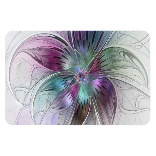 Kleurrijke Abstracte bloem Moderne fractale kunst Magneet (Horizontaal)