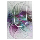 Kleurrijke Abstracte bloem Moderne fractale kunst Medium Cadeauzakje (Achterkant)