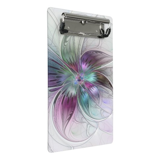 Kleurrijke Abstracte bloem Moderne fractale kunst Mini Klembord (Schuin)