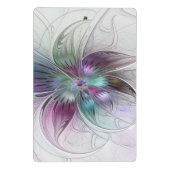 Kleurrijke Abstracte bloem Moderne fractale kunst Mini Klembord (Achterkant)