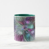 Kleurrijke Abstracte bloem Moderne fractale kunst Mok (Midden)