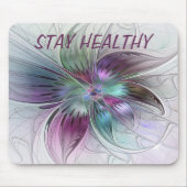 Kleurrijke Abstracte bloem Moderne fractale kunst Muismat (Voorkant)