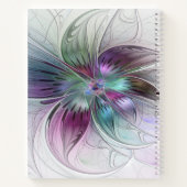 Kleurrijke Abstracte bloem Moderne fractale kunst Notitieboek (Achterkant)
