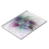 Kleurrijke Abstracte bloem Moderne fractale kunst Notitieboek (Linkerzijde)