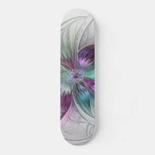Kleurrijke Abstracte bloem Moderne fractale kunst Persoonlijk Skateboard